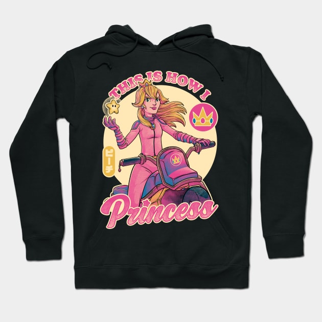 How I Princess - Powerful Video Game Biker Hoodie by Studio Mootant